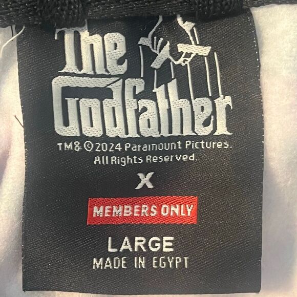 Members Only “ The God Father” Black Full Graphics Hoodie Sz L - Picture 5 of 8
